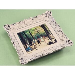 Luxembourg Gardens William Glackens Mini Antique Canvas Painting Framed Artwork